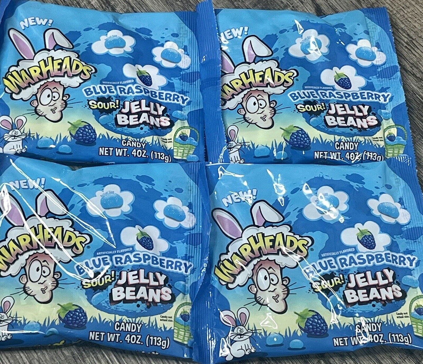 Warheads Sour Blue Raspberry Jelly Beans